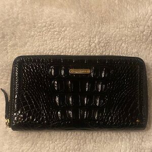 Brahmin Black Crocodile Embossed Melbourne  Wallet